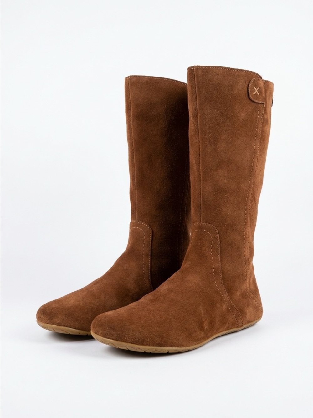 Vivobarefoot Mid Calf Minimalist Zero Drop Suede Boots Brown EUR 37L